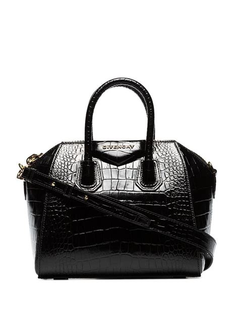 givenchy antigona mini bag black 100 calf croc emboss womens|Mini Antigona bag in crocodile effect leather .